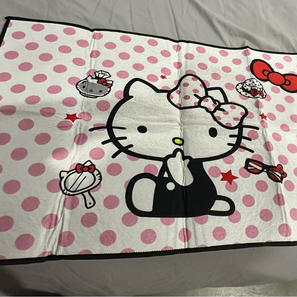 Hello Kitty Pink and White Polka Dot Throw Blanket